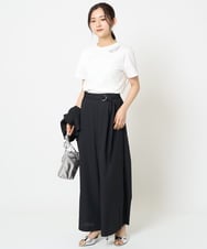 F1KGA40080 MK MICHEL KLEIN(小さいサイズ)(メゾン ドゥ サンク) 【小さいサイズ】刺繍ロゴTシャツ/接触冷感/UVカット/洗える ホワイト