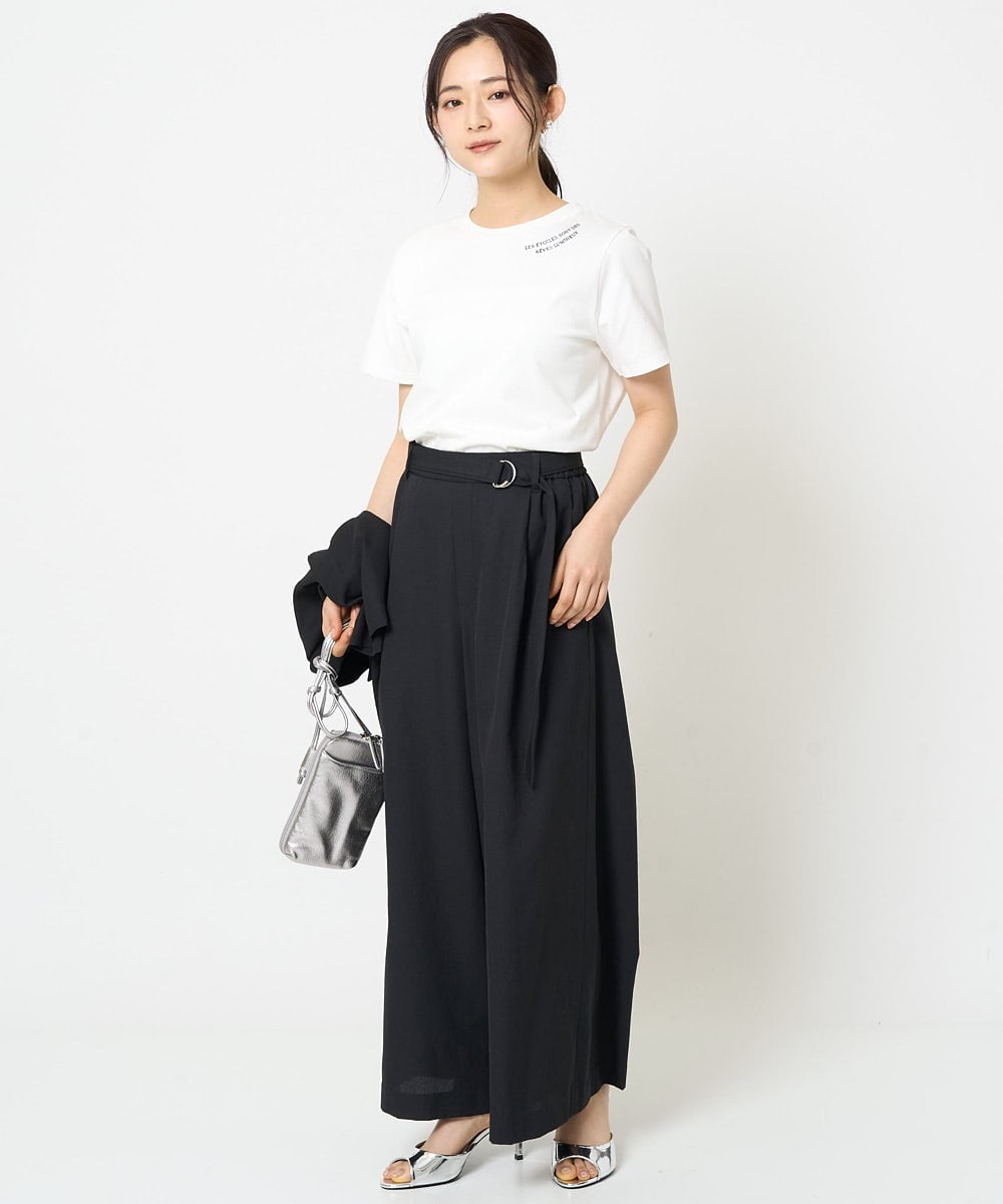 F1KGA40080 MK MICHEL KLEIN(小さいサイズ)(メゾン ドゥ サンク) 【小さいサイズ】刺繍ロゴTシャツ/接触冷感/UVカット/洗える ホワイト