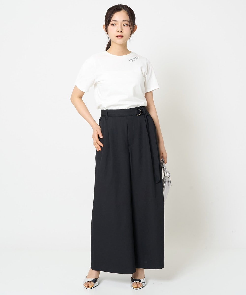 F1KGA40080 MK MICHEL KLEIN(小さいサイズ)(メゾン ドゥ サンク) 【小さいサイズ】刺繍ロゴTシャツ/接触冷感/UVカット/洗える ホワイト