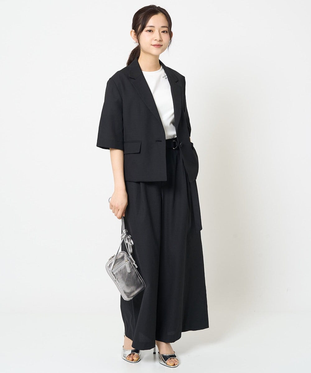 F1KGA40080 MK MICHEL KLEIN(小さいサイズ)(メゾン ドゥ サンク) 【小さいサイズ】刺繍ロゴTシャツ/接触冷感/UVカット/洗える ホワイト