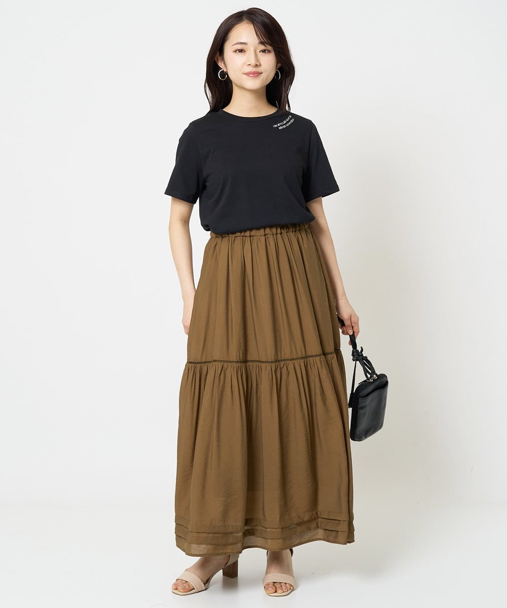 F1KGA40080 MK MICHEL KLEIN(小さいサイズ)(メゾン ドゥ サンク) 【小さいサイズ】刺繍ロゴTシャツ/接触冷感/UVカット/洗える ホワイト