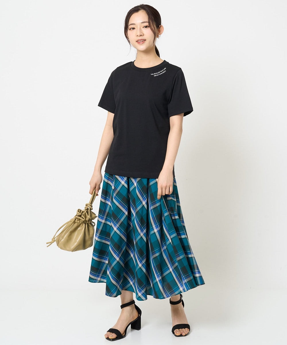 F1KGA40080 MK MICHEL KLEIN(小さいサイズ)(メゾン ドゥ サンク) 【小さいサイズ】刺繍ロゴTシャツ/接触冷感/UVカット/洗える ホワイト