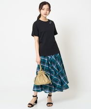 F1KGA40080 MK MICHEL KLEIN(小さいサイズ)(メゾン ドゥ サンク) 【小さいサイズ】刺繍ロゴTシャツ/接触冷感/UVカット/洗える ホワイト