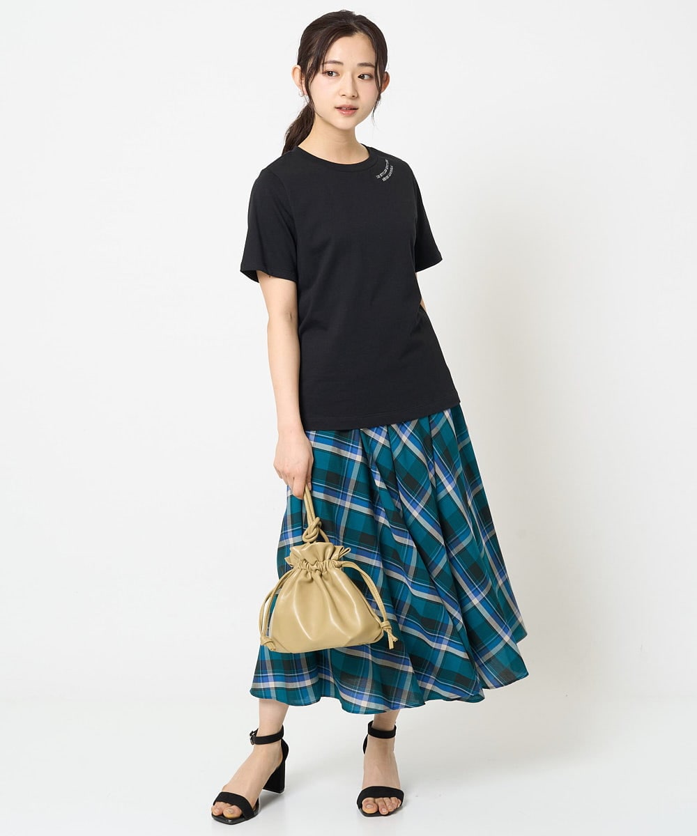 F1KGA40080 MK MICHEL KLEIN(小さいサイズ)(メゾン ドゥ サンク) 【小さいサイズ】刺繍ロゴTシャツ/接触冷感/UVカット/洗える ホワイト