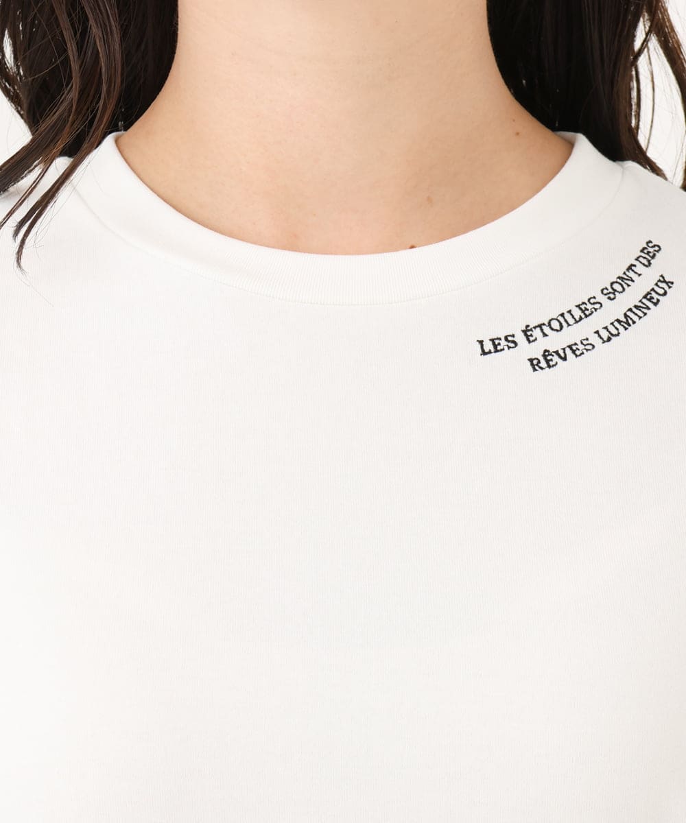 F1KGA40080 MK MICHEL KLEIN(小さいサイズ)(メゾン ドゥ サンク) 【小さいサイズ】刺繍ロゴTシャツ/接触冷感/UVカット/洗える ホワイト