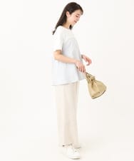 F1KGA41120 MK MICHEL KLEIN(小さいサイズ)(メゾン ドゥ サンク) 【小さいサイズ】ビスチェレイヤード風フレアーTシャツ(ストライプ)/洗える ホワイト×ネイビー