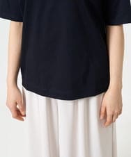 F1KGA50090 MK MICHEL KLEIN(小さいサイズ)(メゾン ドゥ サンク) 【小さいサイズ】ラメ入りネックデザインTシャツ/接触冷感/洗える ホワイト