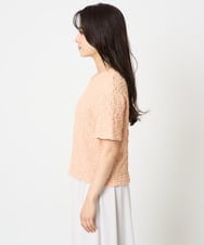 F1KGA50100 MK MICHEL KLEIN(小さいサイズ)(メゾン ドゥ サンク) 【小さいサイズ】フクレシャーリングカットソー/UVカット/洗える オレンジピーチ
