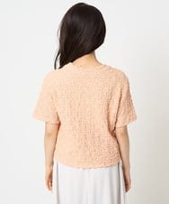 F1KGA50100 MK MICHEL KLEIN(小さいサイズ)(メゾン ドゥ サンク) 【小さいサイズ】フクレシャーリングカットソー/UVカット/洗える オレンジピーチ