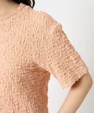 F1KGA50100 MK MICHEL KLEIN(小さいサイズ)(メゾン ドゥ サンク) 【小さいサイズ】フクレシャーリングカットソー/UVカット/洗える オレンジピーチ