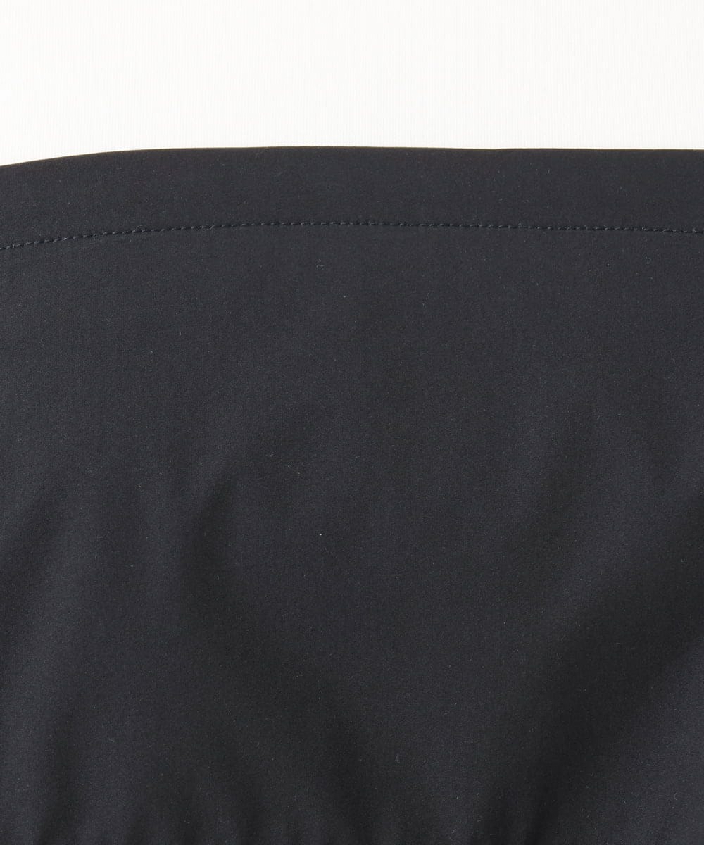 F1KGC41120 MK MICHEL KLEIN(小さいサイズ)(メゾン ドゥ サンク) 【小さいサイズ】ビスチェレイヤード風フレアーTシャツ(無地)/洗える ホワイト×チャコール