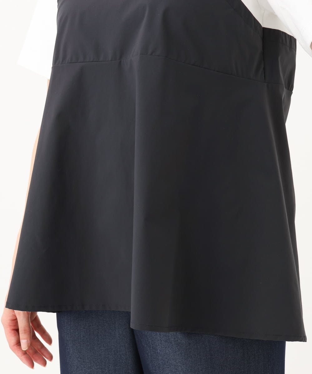 F1KGC41120 MK MICHEL KLEIN(小さいサイズ)(メゾン ドゥ サンク) 【小さいサイズ】ビスチェレイヤード風フレアーTシャツ(無地)/洗える ホワイト×チャコール