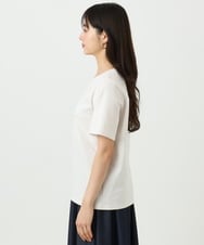 F1KGD30090 MK MICHEL KLEIN(小さいサイズ)(メゾン ドゥ サンク) 【小さいサイズ】ビーズ刺繍ロゴTシャツ/洗える ベージュ