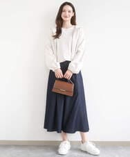 F1KGD30090 MK MICHEL KLEIN(小さいサイズ)(メゾン ドゥ サンク) 【小さいサイズ】ビーズ刺繍ロゴTシャツ/洗える ベージュ