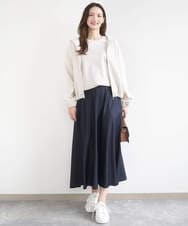 F1KGD30090 MK MICHEL KLEIN(小さいサイズ)(メゾン ドゥ サンク) 【小さいサイズ】ビーズ刺繍ロゴTシャツ/洗える ベージュ