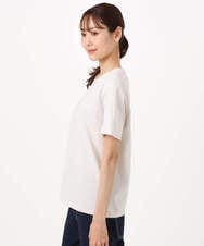 F1KGD30090 MK MICHEL KLEIN(小さいサイズ)(メゾン ドゥ サンク) 【小さいサイズ】ビーズ刺繍ロゴTシャツ/洗える ベージュ