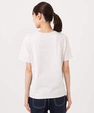 F1KGD30090 MK MICHEL KLEIN(小さいサイズ)(メゾン ドゥ サンク) 【小さいサイズ】ビーズ刺繍ロゴTシャツ/洗える ベージュ