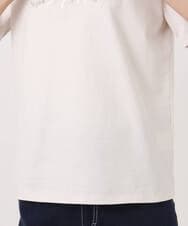 F1KGD30090 MK MICHEL KLEIN(小さいサイズ)(メゾン ドゥ サンク) 【小さいサイズ】ビーズ刺繍ロゴTシャツ/洗える ベージュ