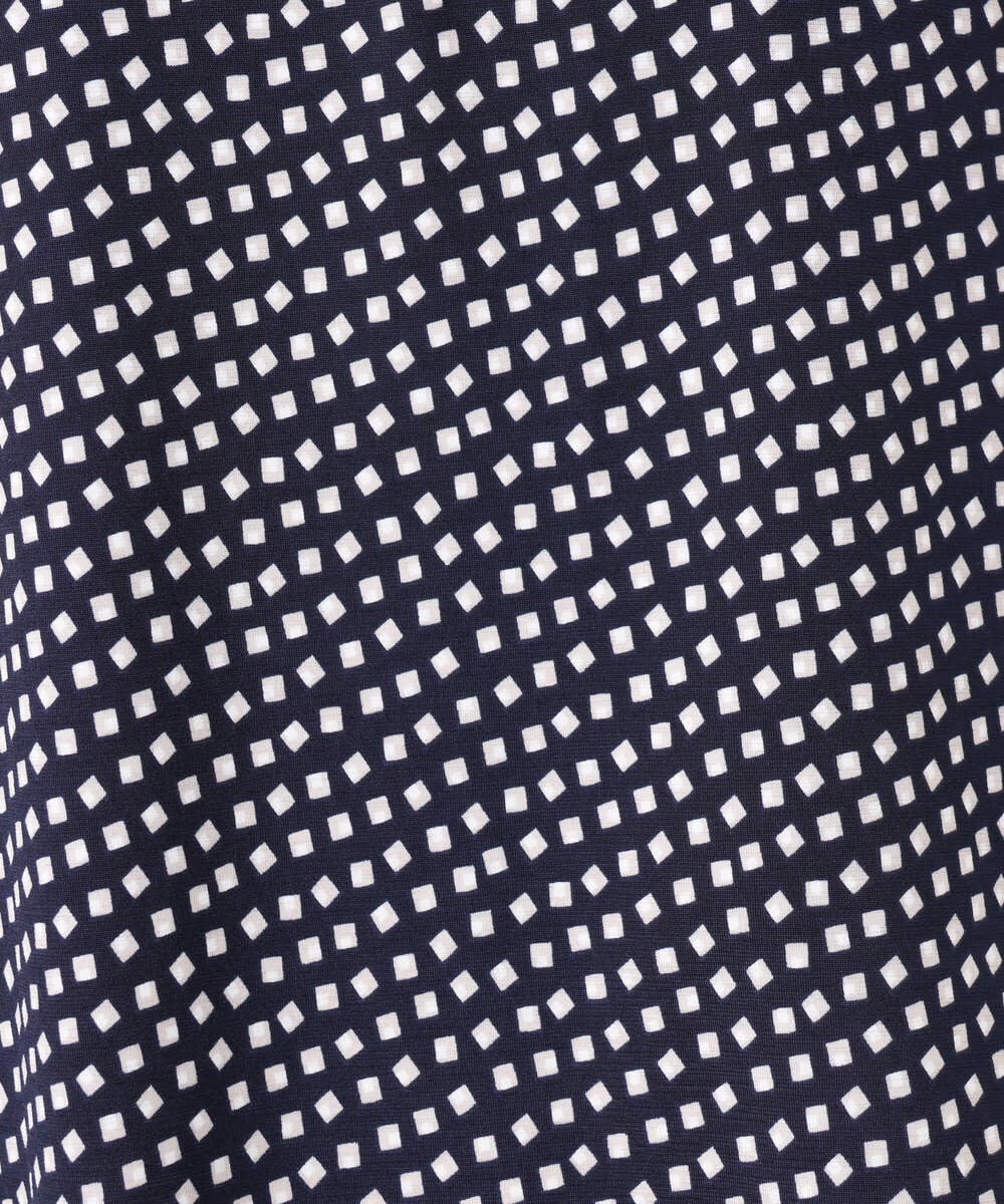 F1KGD31140 MK MICHEL KLEIN(小さいサイズ)(メゾン ドゥ サンク) 【小さいサイズ】幾何柄ジャージーカットソー/洗濯機で洗える ライトブルー