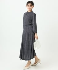 F1KGD31140 MK MICHEL KLEIN(小さいサイズ)(メゾン ドゥ サンク) 【小さいサイズ】幾何柄ジャージーカットソー/洗濯機で洗える ライトブルー