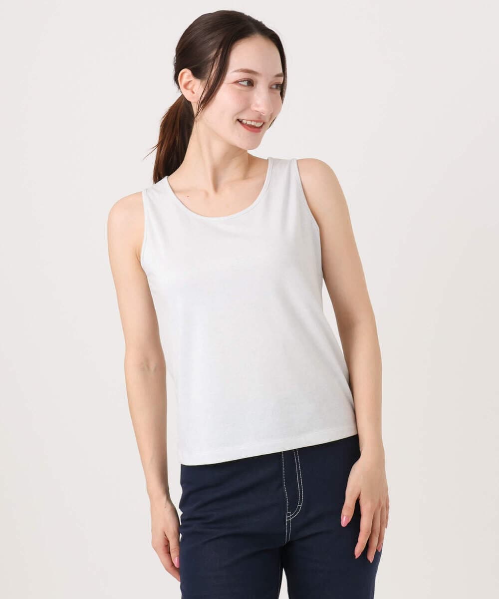 F1KGD32045 MK MICHEL KLEIN(小さいサイズ)(メゾン ドゥ サンク) 【小さいサイズ】ラメタンクトップ/UVカット/洗濯機で洗える ブラウン