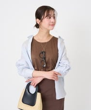 F1KGD32045 MK MICHEL KLEIN(小さいサイズ)(メゾン ドゥ サンク) 【小さいサイズ】ラメタンクトップ/UVカット/洗濯機で洗える ブラウン