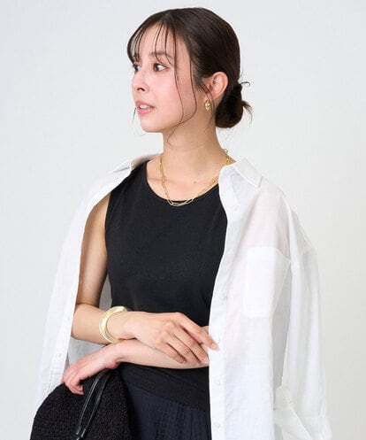 F1KGD32045 MK MICHEL KLEIN(小さいサイズ) 【小さいサイズ】ラメタンクトップ/UVカット/洗濯機で洗える