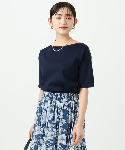 F1KGD33090 MK MICHEL KLEIN(小さいサイズ) 【小さいサイズ】シルケットフライス半袖カットソー/洗える