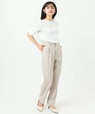 F1KGD33090 MK MICHEL KLEIN(小さいサイズ)(メゾン ドゥ サンク) 【小さいサイズ】シルケットフライス半袖カットソー/洗える ホワイト