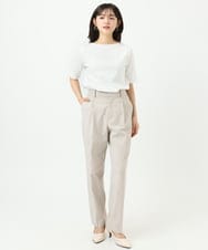 F1KGD33090 MK MICHEL KLEIN(小さいサイズ)(メゾン ドゥ サンク) 【小さいサイズ】シルケットフライス半袖カットソー/洗える ホワイト