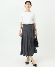 F1KGD33090 MK MICHEL KLEIN(小さいサイズ)(メゾン ドゥ サンク) 【小さいサイズ】シルケットフライス半袖カットソー/洗える ホワイト