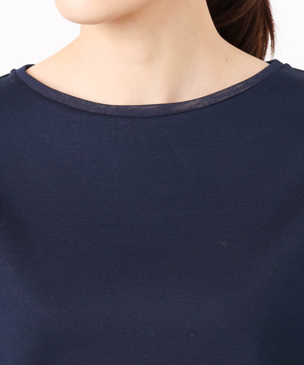 F1KGD33090 MK MICHEL KLEIN(小さいサイズ)(メゾン ドゥ サンク) 【小さいサイズ】シルケットフライス半袖カットソー/洗える ホワイト