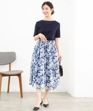 F1KGD33090 MK MICHEL KLEIN(小さいサイズ)(メゾン ドゥ サンク) 【小さいサイズ】シルケットフライス半袖カットソー/洗える ホワイト