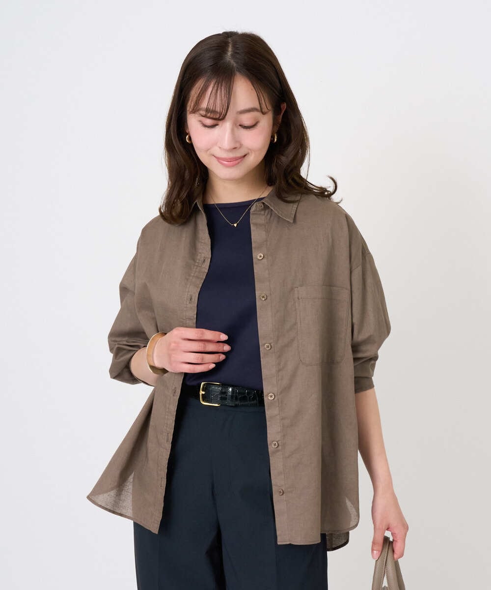 F1KGD33090 MK MICHEL KLEIN(小さいサイズ)(メゾン ドゥ サンク) 【小さいサイズ】シルケットフライス半袖カットソー/洗える ホワイト