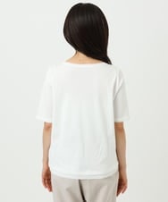 F1KGD33090 MK MICHEL KLEIN(小さいサイズ)(メゾン ドゥ サンク) 【小さいサイズ】シルケットフライス半袖カットソー/洗える ホワイト