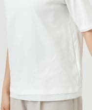 F1KGD33090 MK MICHEL KLEIN(小さいサイズ)(メゾン ドゥ サンク) 【小さいサイズ】シルケットフライス半袖カットソー/洗える ホワイト