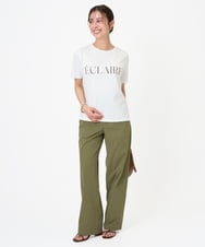 F1KGD41080 MK MICHEL KLEIN(小さいサイズ)(メゾン ドゥ サンク) 【小さいサイズ】ニュアンス配色コットンロゴTシャツ/洗濯機で洗える ホワイト