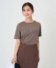 F1KGD41080 MK MICHEL KLEIN(小さいサイズ)(メゾン ドゥ サンク) 【小さいサイズ】ニュアンス配色コットンロゴTシャツ/洗濯機で洗える ホワイト