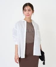 F1KGD41080 MK MICHEL KLEIN(小さいサイズ)(メゾン ドゥ サンク) 【小さいサイズ】ニュアンス配色コットンロゴTシャツ/洗濯機で洗える ホワイト