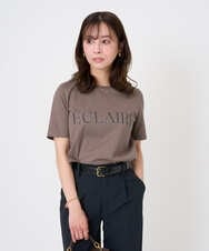 F1KGD41080 MK MICHEL KLEIN(小さいサイズ)(メゾン ドゥ サンク) 【小さいサイズ】ニュアンス配色コットンロゴTシャツ/洗濯機で洗える ホワイト