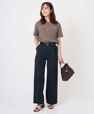 F1KGD41080 MK MICHEL KLEIN(小さいサイズ)(メゾン ドゥ サンク) 【小さいサイズ】ニュアンス配色コットンロゴTシャツ/洗濯機で洗える ホワイト