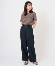 F1KGD41080 MK MICHEL KLEIN(小さいサイズ)(メゾン ドゥ サンク) 【小さいサイズ】ニュアンス配色コットンロゴTシャツ/洗濯機で洗える ホワイト