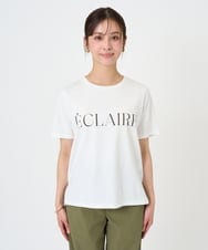F1KGD41080 MK MICHEL KLEIN(小さいサイズ)(メゾン ドゥ サンク) 【小さいサイズ】ニュアンス配色コットンロゴTシャツ/洗濯機で洗える ホワイト