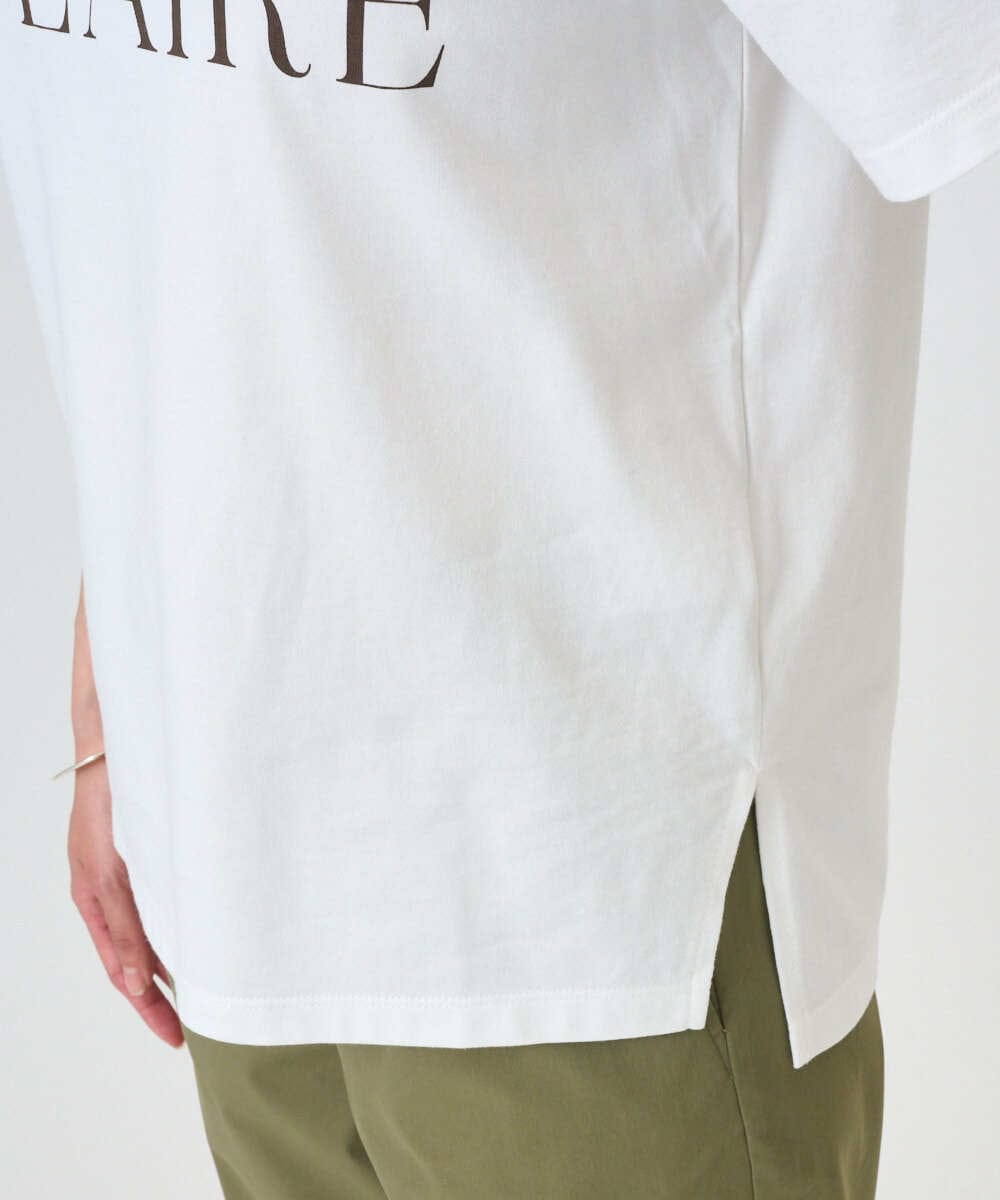 F1KGD41080 MK MICHEL KLEIN(小さいサイズ)(メゾン ドゥ サンク) 【小さいサイズ】ニュアンス配色コットンロゴTシャツ/洗濯機で洗える ホワイト
