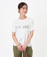 F1KGD41080 MK MICHEL KLEIN(小さいサイズ)(メゾン ドゥ サンク) 【小さいサイズ】ニュアンス配色コットンロゴTシャツ/洗濯機で洗える ホワイト