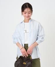 F1KGD41080 MK MICHEL KLEIN(小さいサイズ)(メゾン ドゥ サンク) 【小さいサイズ】ニュアンス配色コットンロゴTシャツ/洗濯機で洗える ホワイト