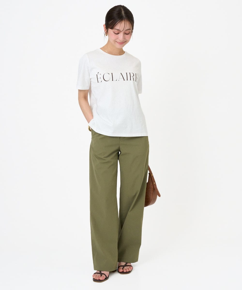 F1KGD41080 MK MICHEL KLEIN(小さいサイズ)(メゾン ドゥ サンク) 【小さいサイズ】ニュアンス配色コットンロゴTシャツ/洗濯機で洗える ホワイト