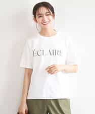 F1KGD41080 MK MICHEL KLEIN(小さいサイズ)(メゾン ドゥ サンク) 【小さいサイズ】ニュアンス配色コットンロゴTシャツ/洗濯機で洗える ホワイト