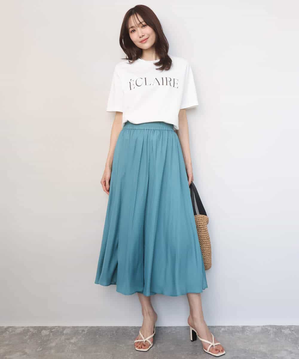 F1KGD41080 MK MICHEL KLEIN(小さいサイズ)(メゾン ドゥ サンク) 【小さいサイズ】ニュアンス配色コットンロゴTシャツ/洗濯機で洗える ホワイト