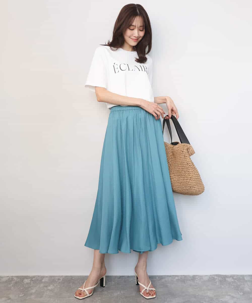 F1KGD41080 MK MICHEL KLEIN(小さいサイズ)(メゾン ドゥ サンク) 【小さいサイズ】ニュアンス配色コットンロゴTシャツ/洗濯機で洗える ホワイト